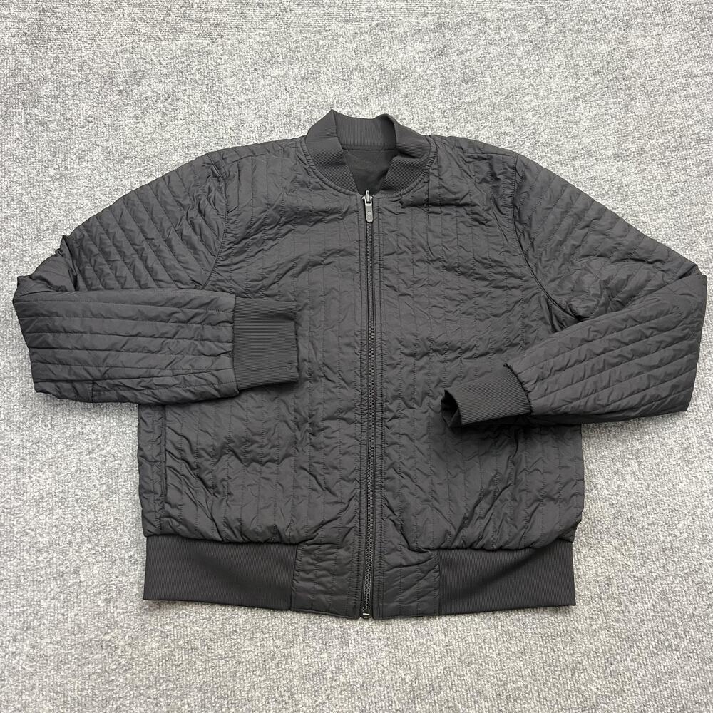 Lululemon Jacket Womens 8 Black Reversible Quilted Bomber Full Zip Ribbed Hem